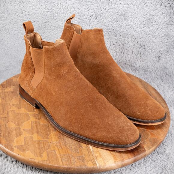 Aldo Suede Pull On Chelsea Brown Suede Boots Men's Size 10 - Picture 1 of 7